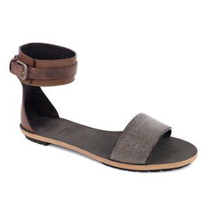 Brunello Cucinelli Brown Embellished Sandals